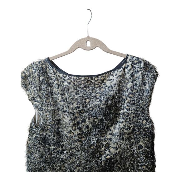 ANN TAYLOR Animal Print Feather Top - Size 12P - Picture 5 of 10